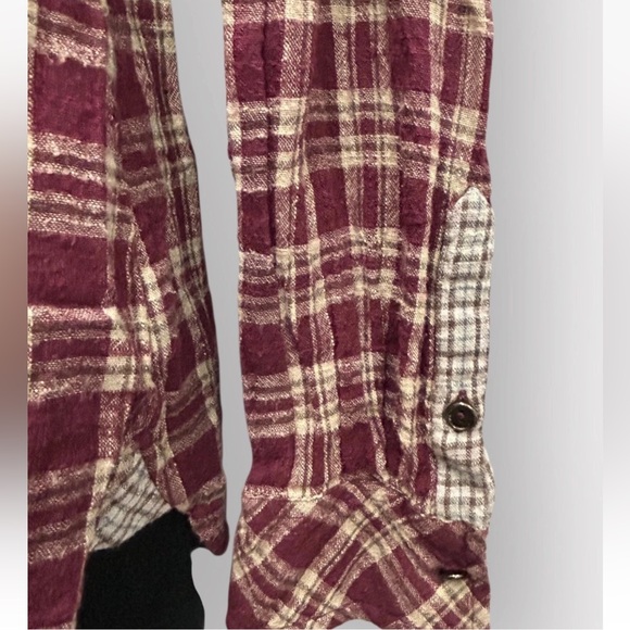 Free People Blouse Women Small Red White Plaid Coastal Cowgirl - Picture 5 of 12